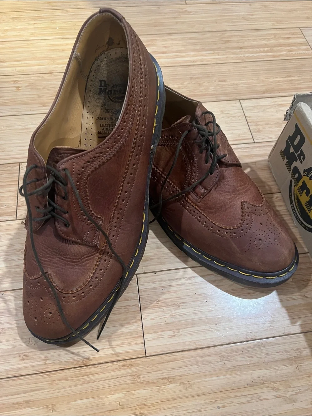 Vintage Dr. Martens Mocha Grand Canyon Wing Cap Brogue Sz 12